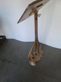 Art Deco French Cast Aluminum Music Stand in Antonio Gaudi Style set of 7