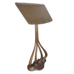French Art Nouveau Cast Aluminum Music Book Stand in Gaudi Style, 2 Available