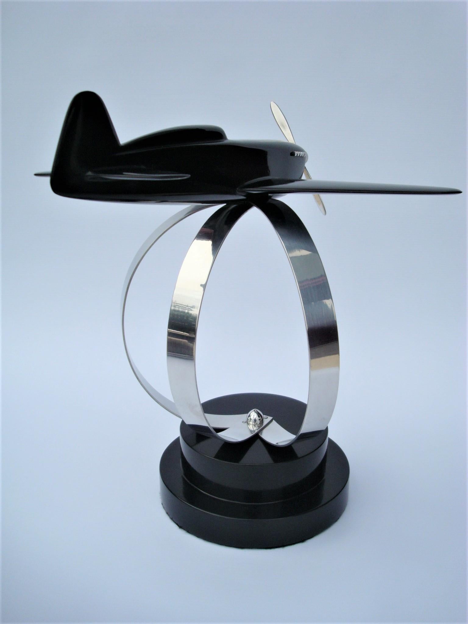 Lacquered Art Deco French Caudron, Renault Desk Airplane Model, Late 1930´s For Sale