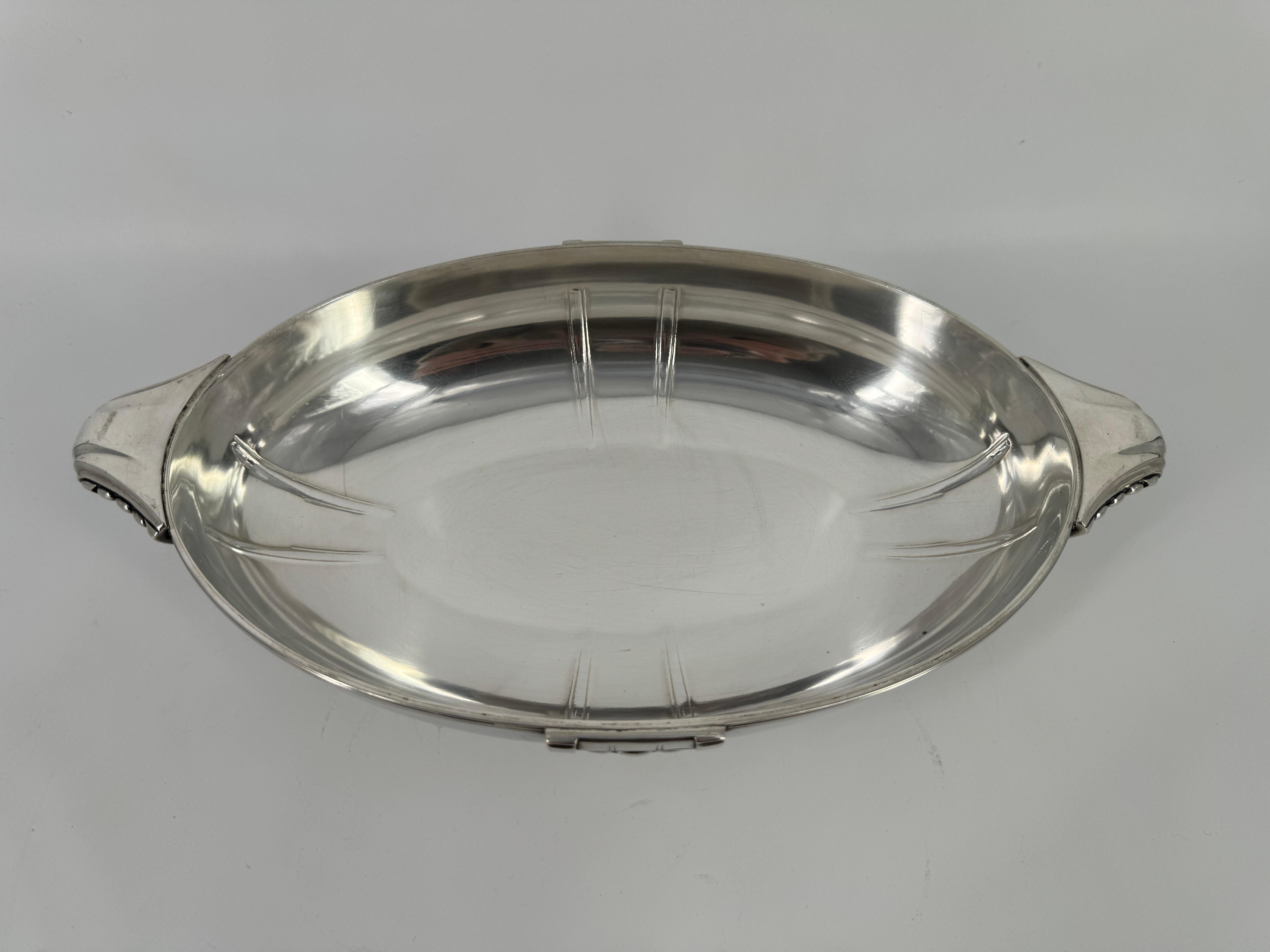 Art Deco French Center Piece, Silver Plated Attributed to Sue & Mare For Sale 5