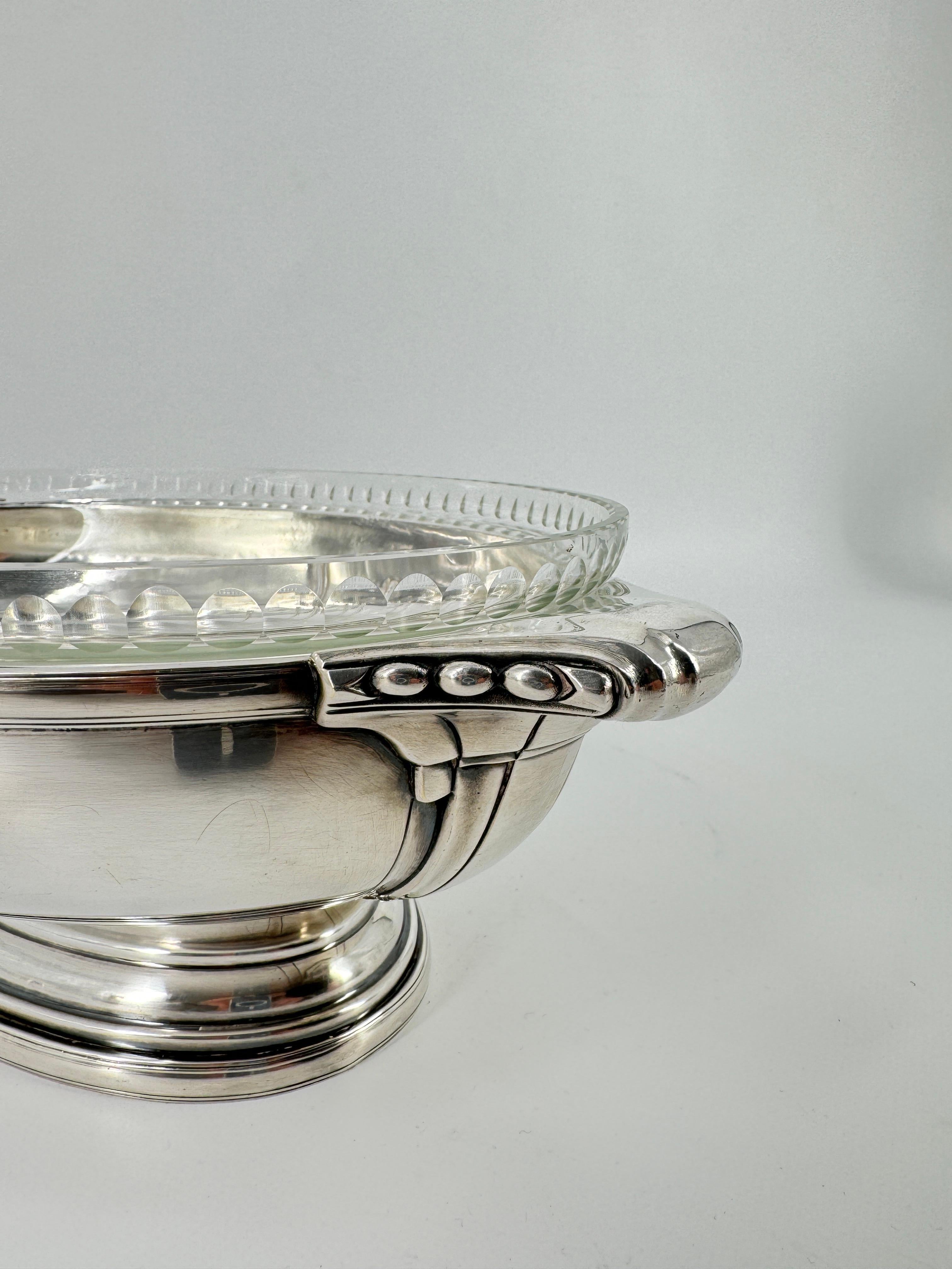 Art Deco French Center Piece, Silver Plated Attributed to Sue & Mare For Sale 6