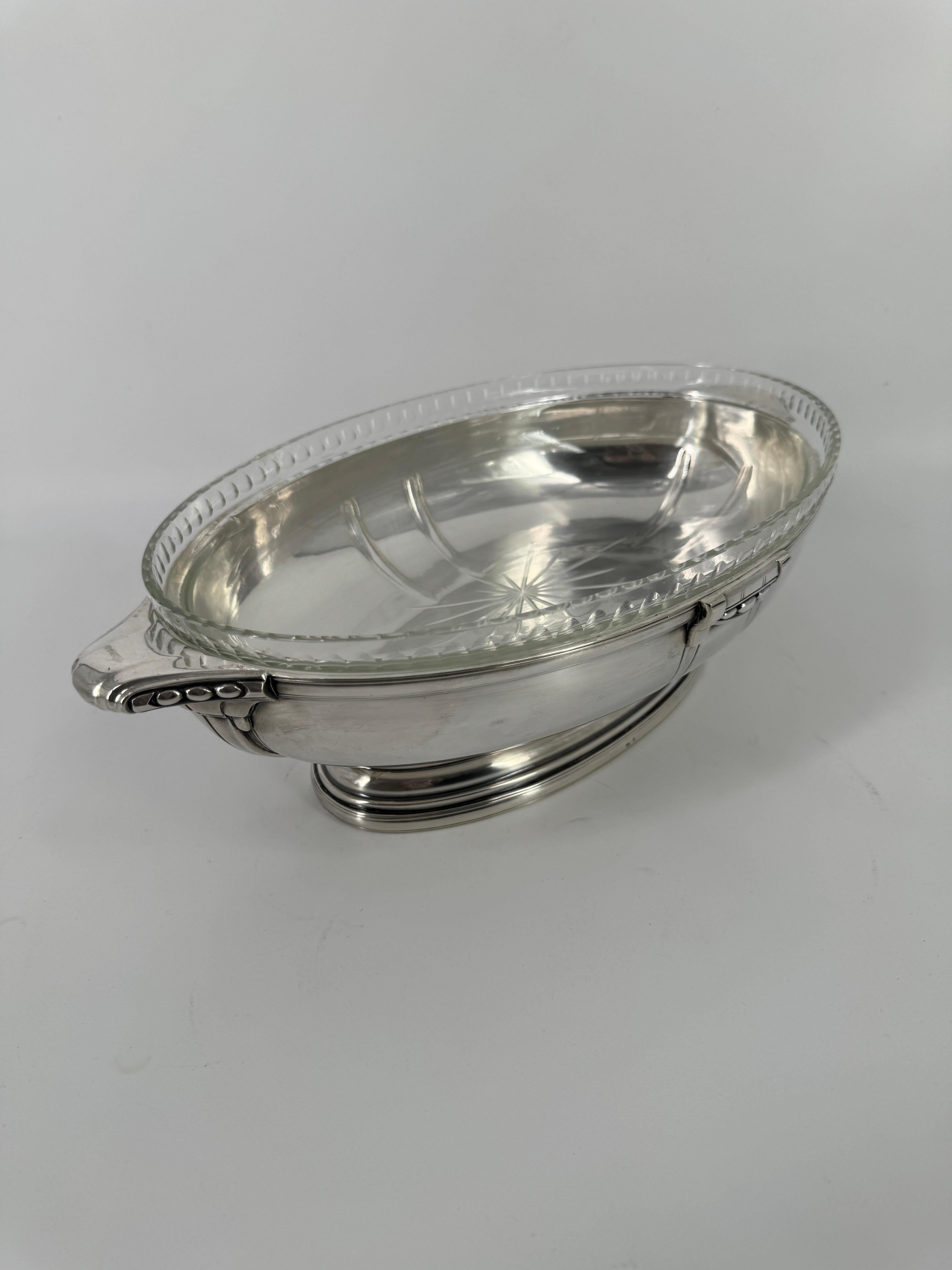 Art Deco French Center Piece, Silver Plated Attributed to Sue & Mare For Sale 7