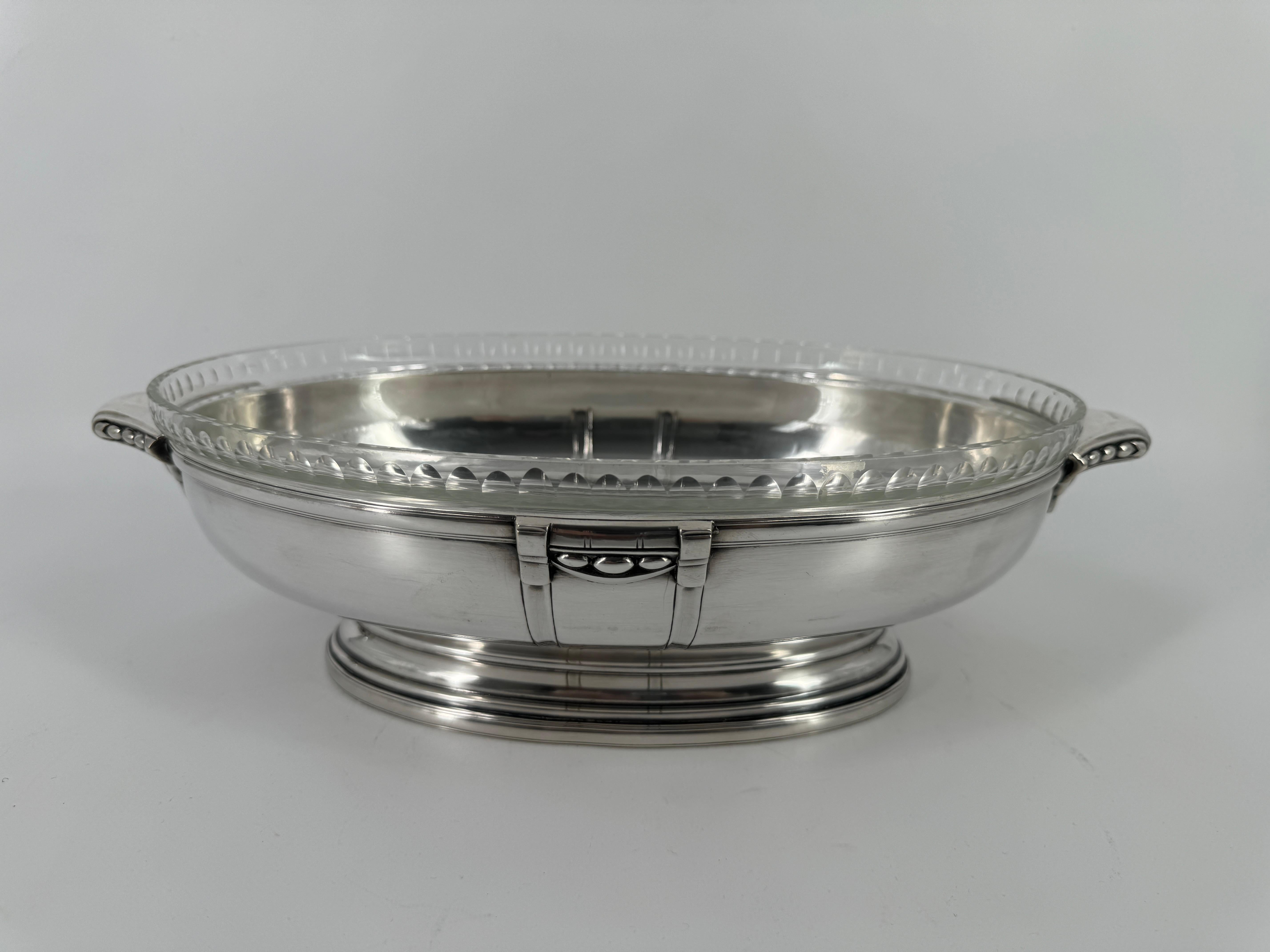 Art Deco French Center Piece, Silver Plated Attributed to Sue & Mare For Sale 9
