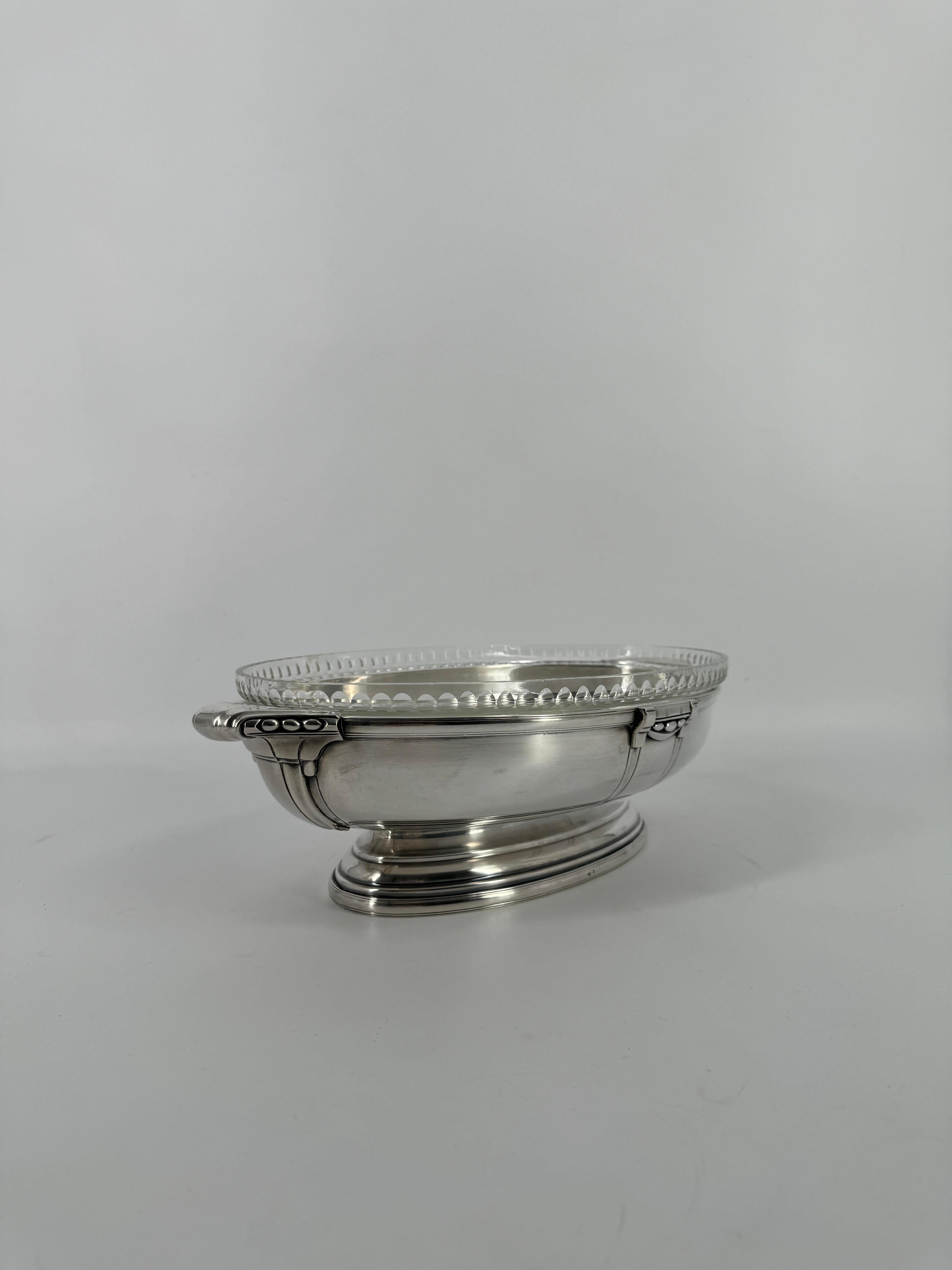 Art Deco French Center Piece, Silver Plated Attributed to Sue & Mare For Sale 2