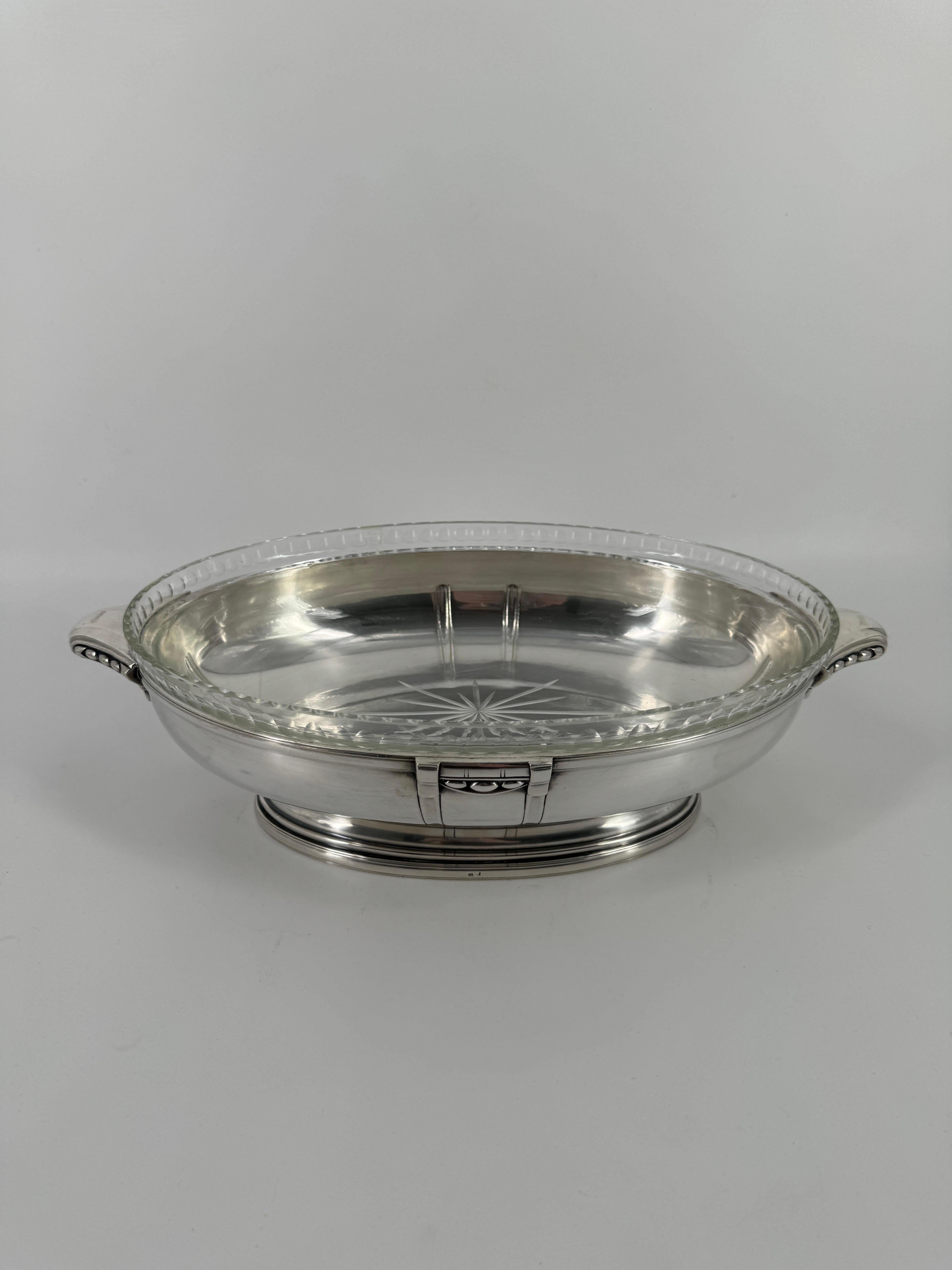 Art Deco French Center Piece, Silver Plated Attributed to Sue & Mare For Sale 3