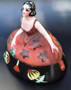 Art Deco Französisch Keramik Puderdose Schüssel:: um 1930