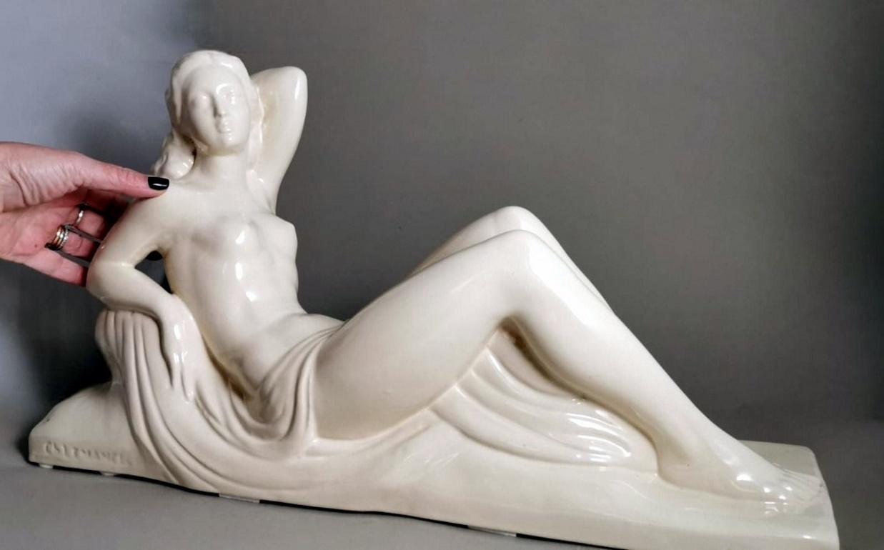 Statue en céramique Art Déco française Sain-Clement de Charles Lemanceau en vente 11