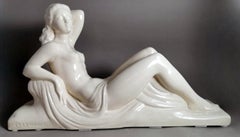 Art Deco French Ceramic Sain-Clement Statue Of Charles Lemanceau