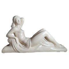 Art Deco French Ceramic Sain-Clement Statue Of Charles Lemanceau