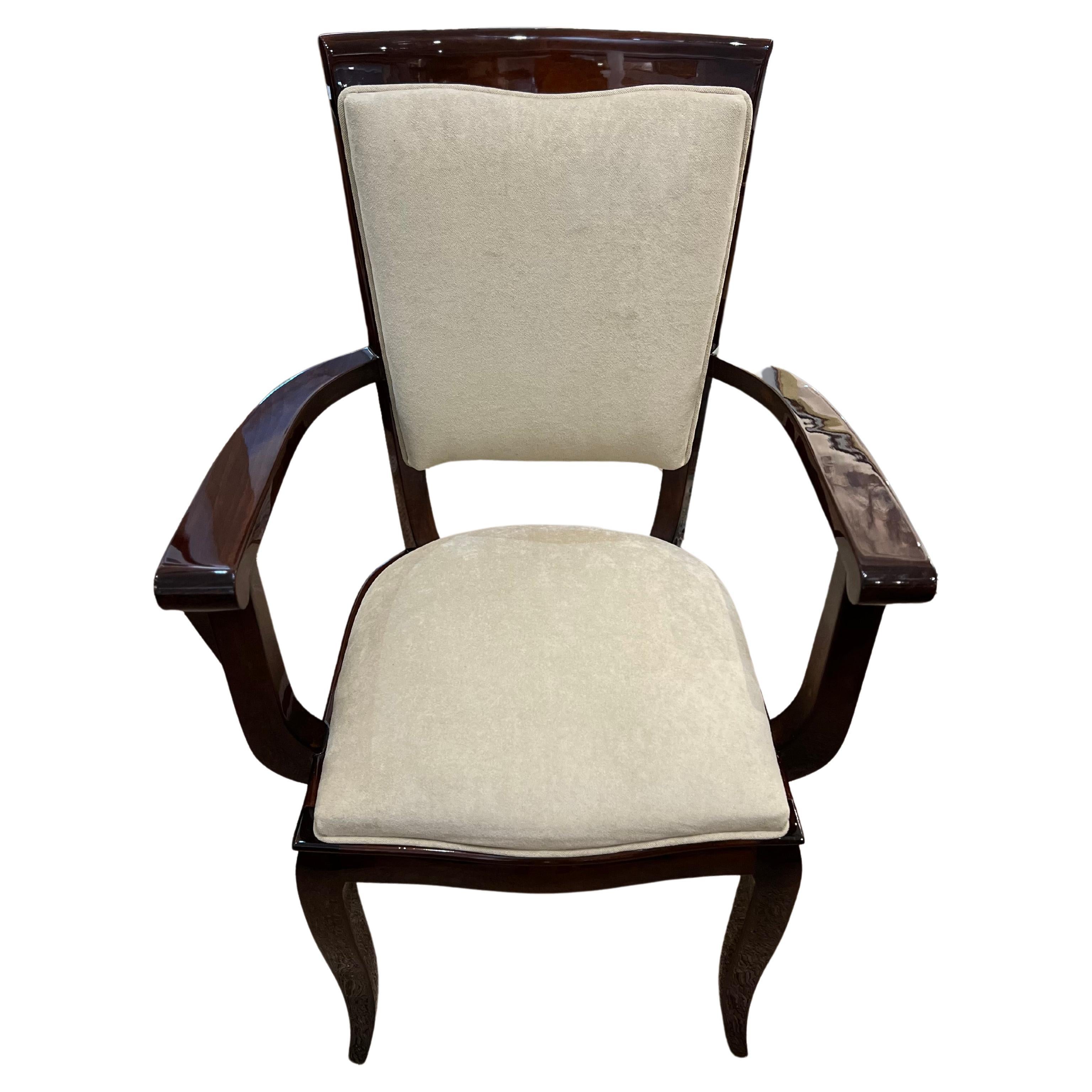 Art Deco French Chair is Beech Wood For Sale