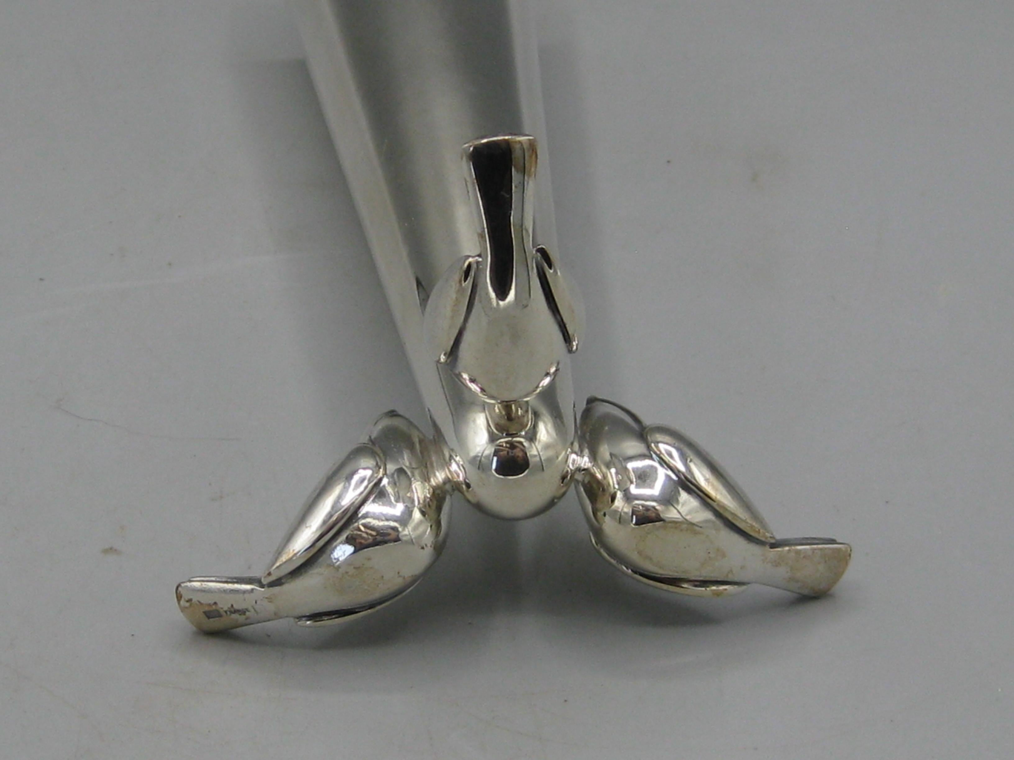 Jarrón de capullos de plata Christofle francés Art Déco Hecho en Francia en venta 9