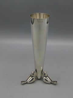 Art Deco French Christofle Silver Plate Silverplate Bud Vase Made in France