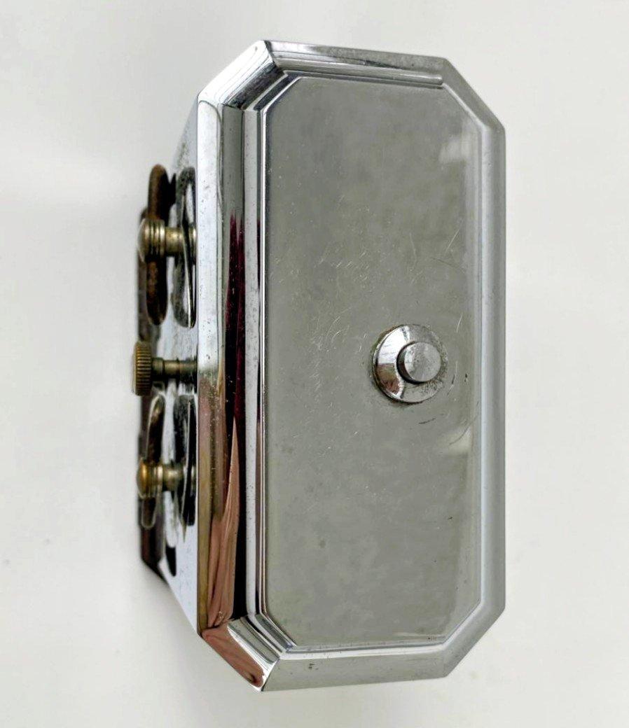 Art Deco French Chrome & Bakelite Clock by Jaz, c1930 For Sale 4