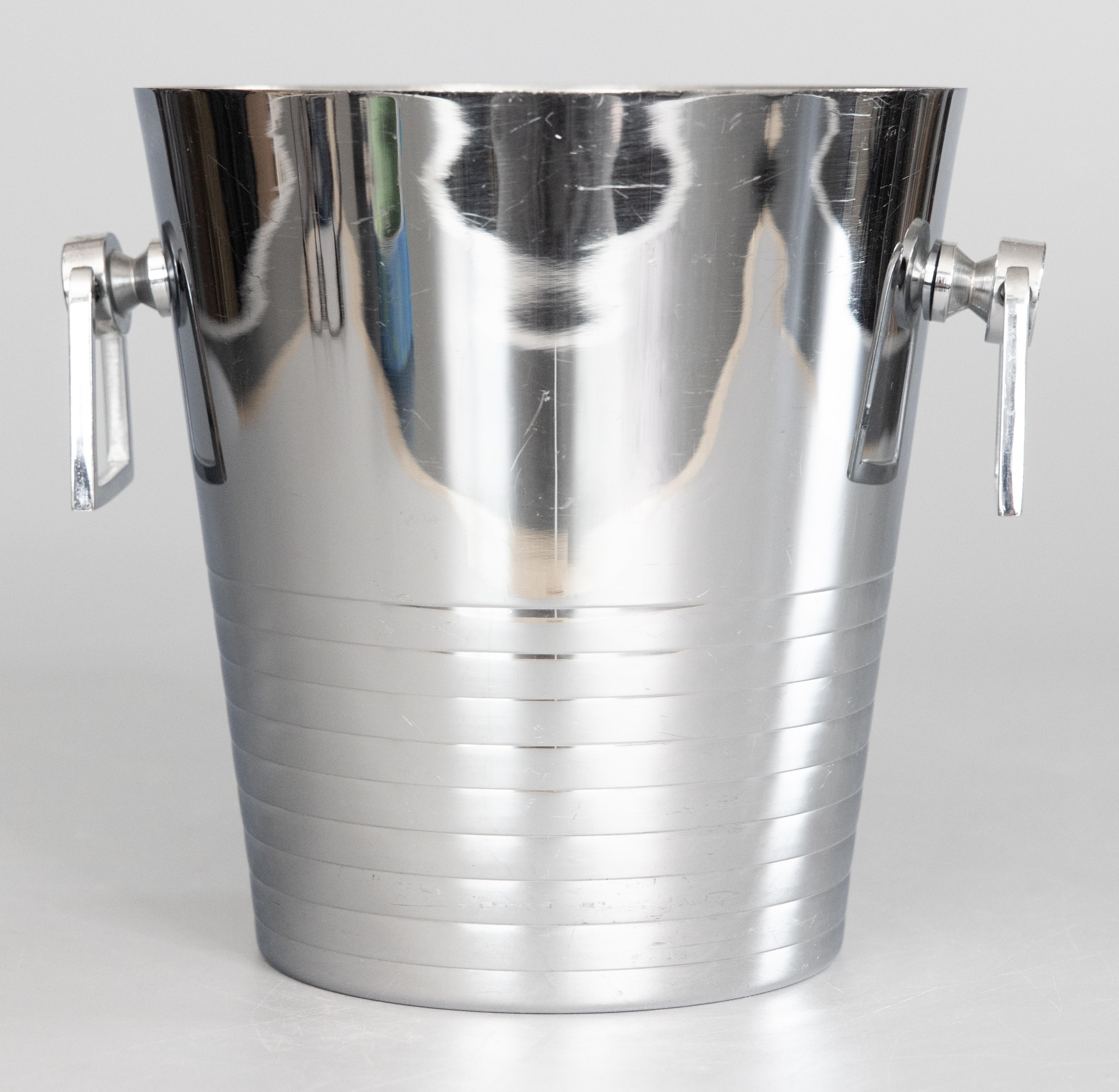 Art Deco Französisch Chrom Champagner Eiskübel Weinkühler, um 1930 im Angebot 3