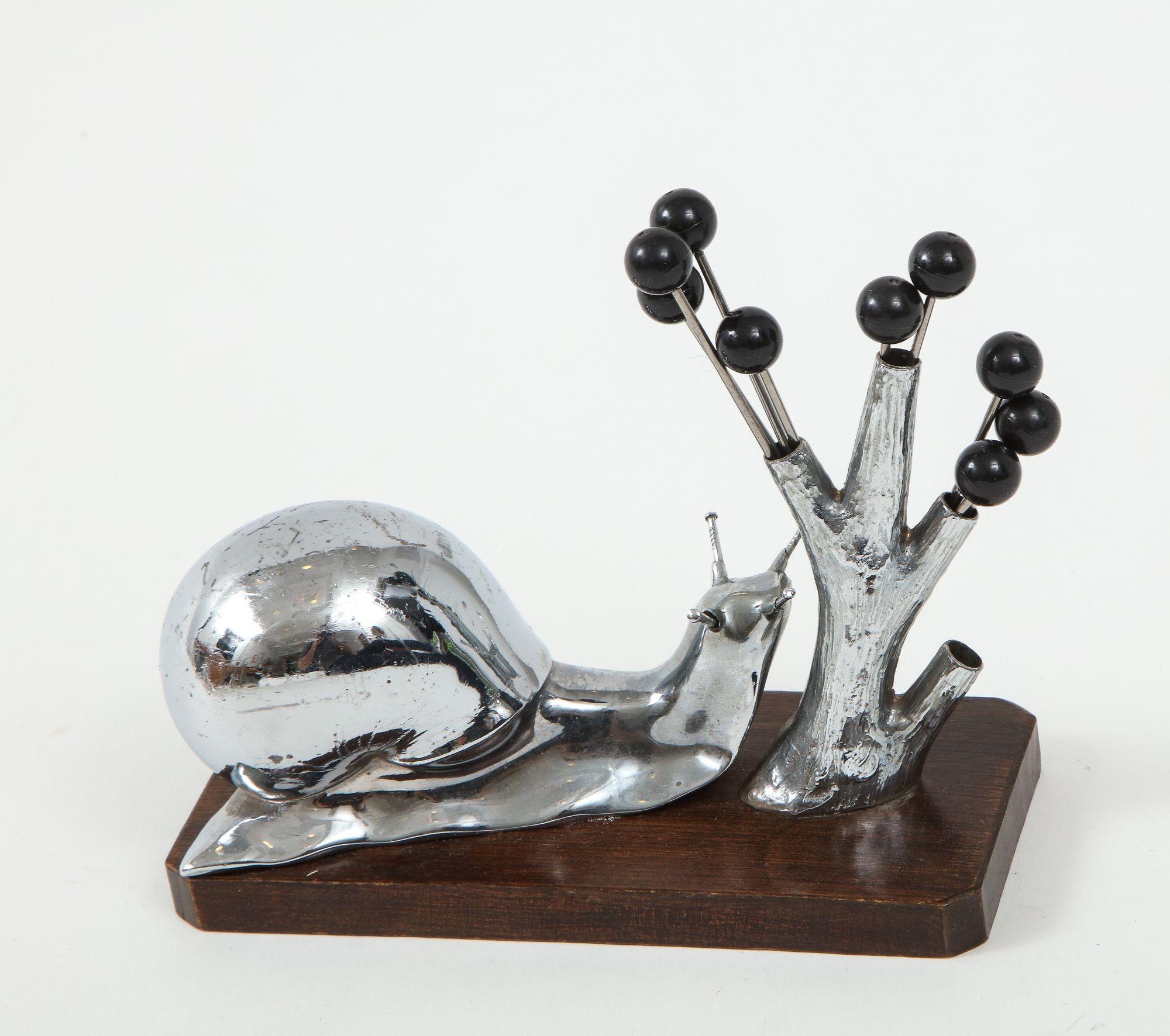 Art Deco Französisch Chrom Escargot Picks im Zustand „Gut“ im Angebot in New York, NY