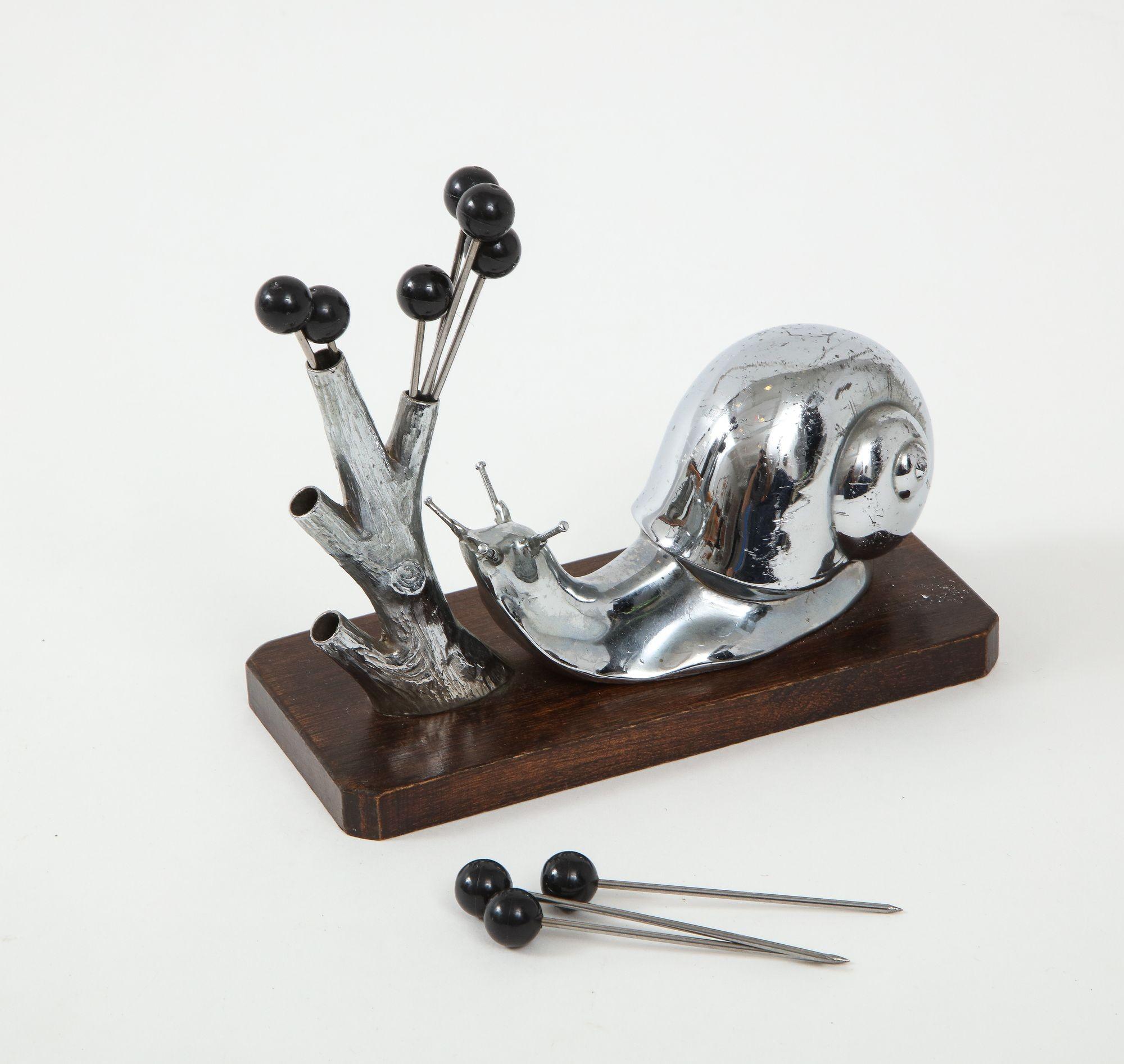 Art Deco Französisch Chrom Escargot Picks (Metall) im Angebot