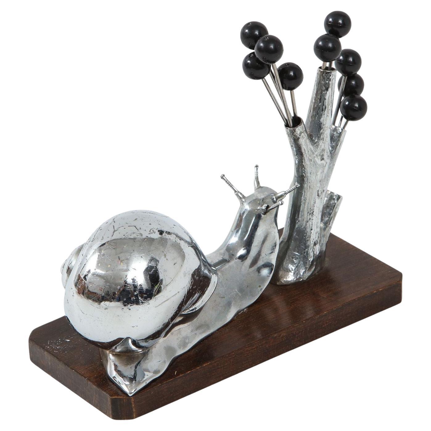 Art Deco French Chrome Escargot Picks