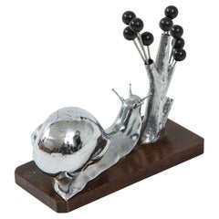 Art Deco French Chrome Escargot Picks