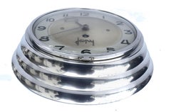 Art Deco French Chrome Wall Clock by Japy Freres, circa 1930