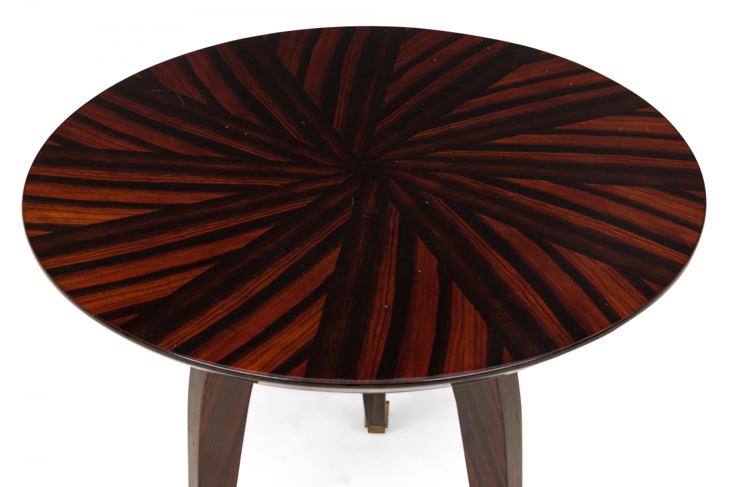 Art Deco French Circular Wooden End / Side Table with Parquetry For Sale 2