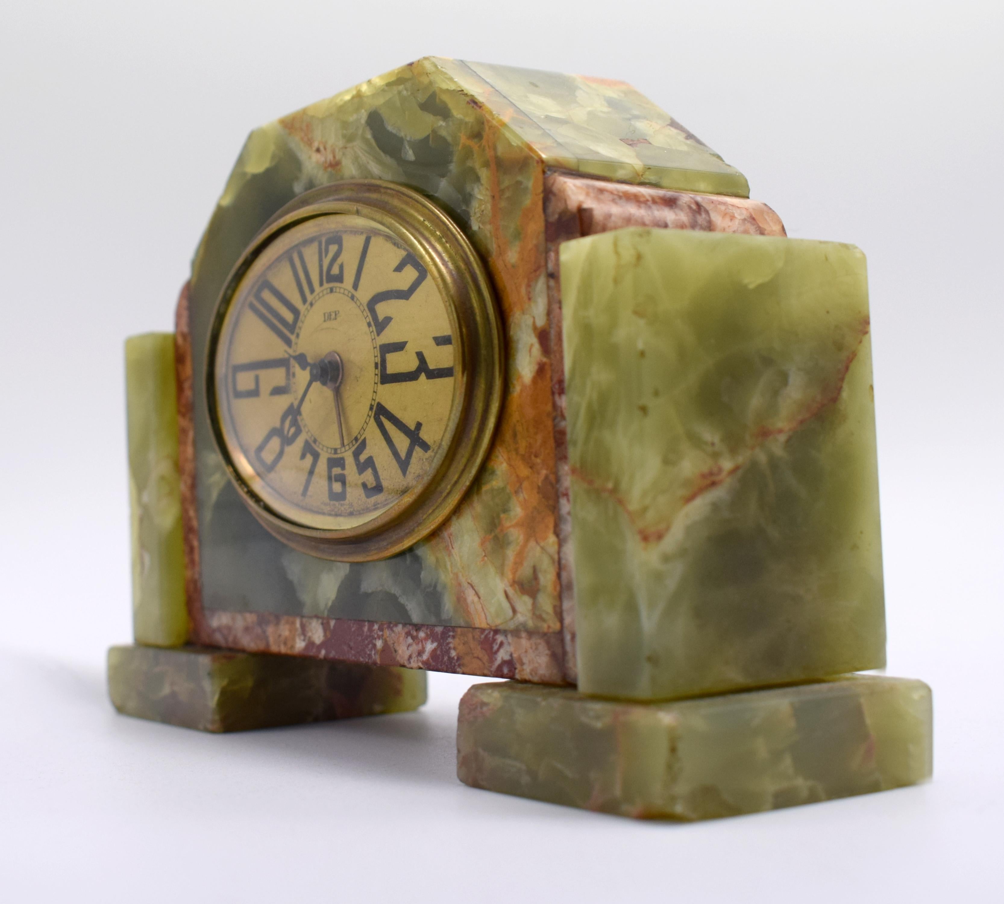 Art Deco French Clock by Dep, circa 1930s In Good Condition In Devon, England