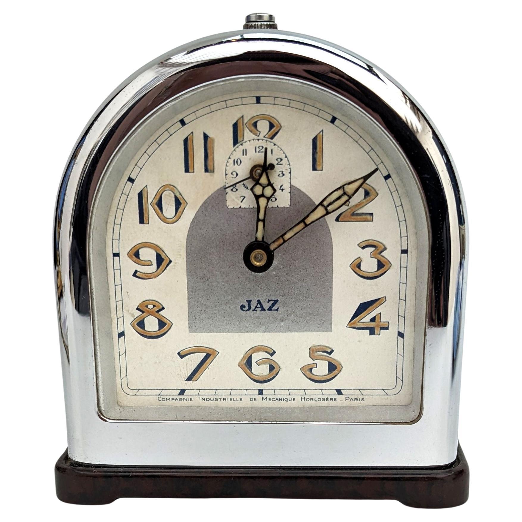 Französische Art-déco-Uhr von Jaz, um 1930