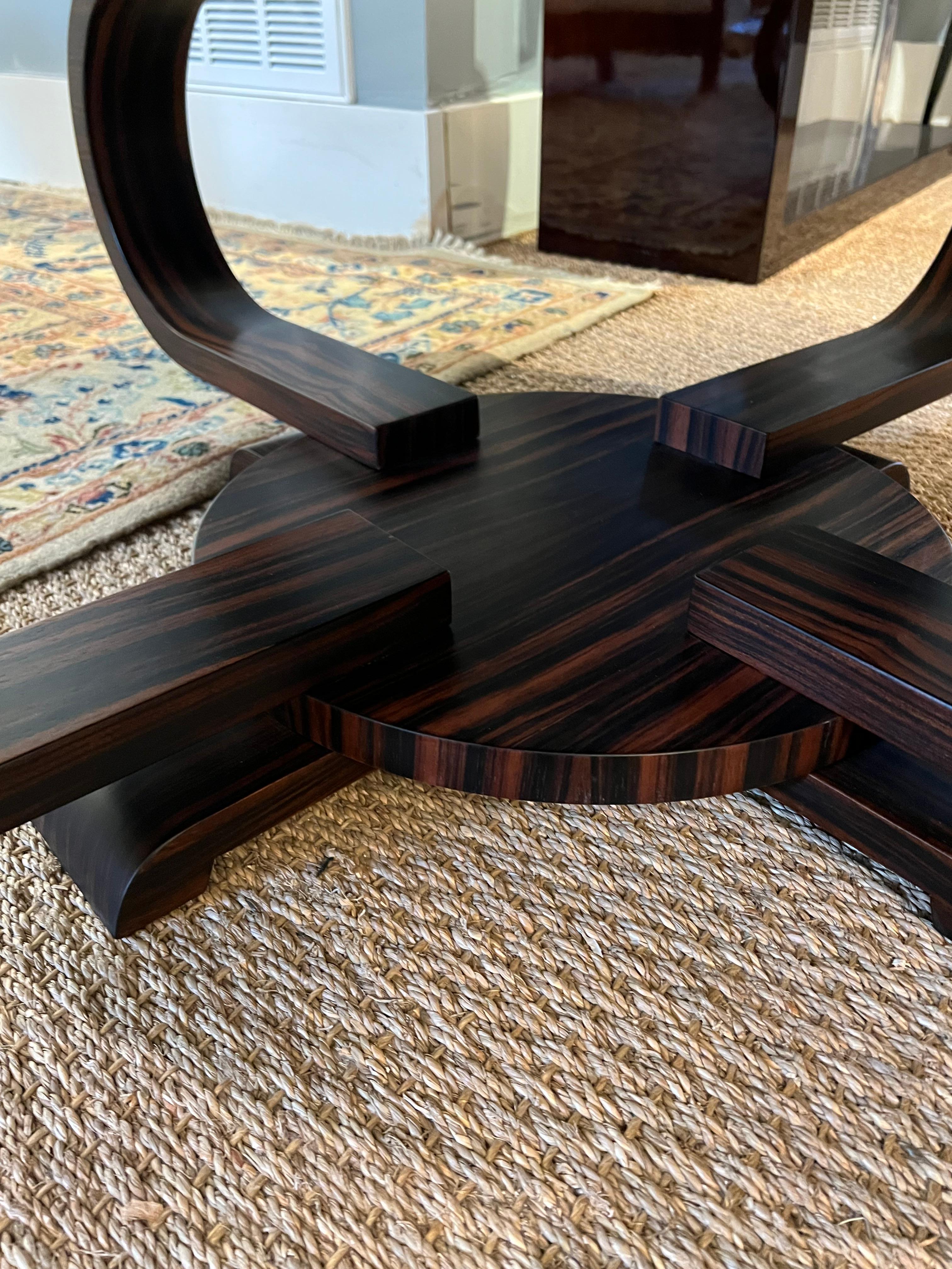 Art Deco French Coffee Table In Macassar In Good Condition For Sale In Houston, TX