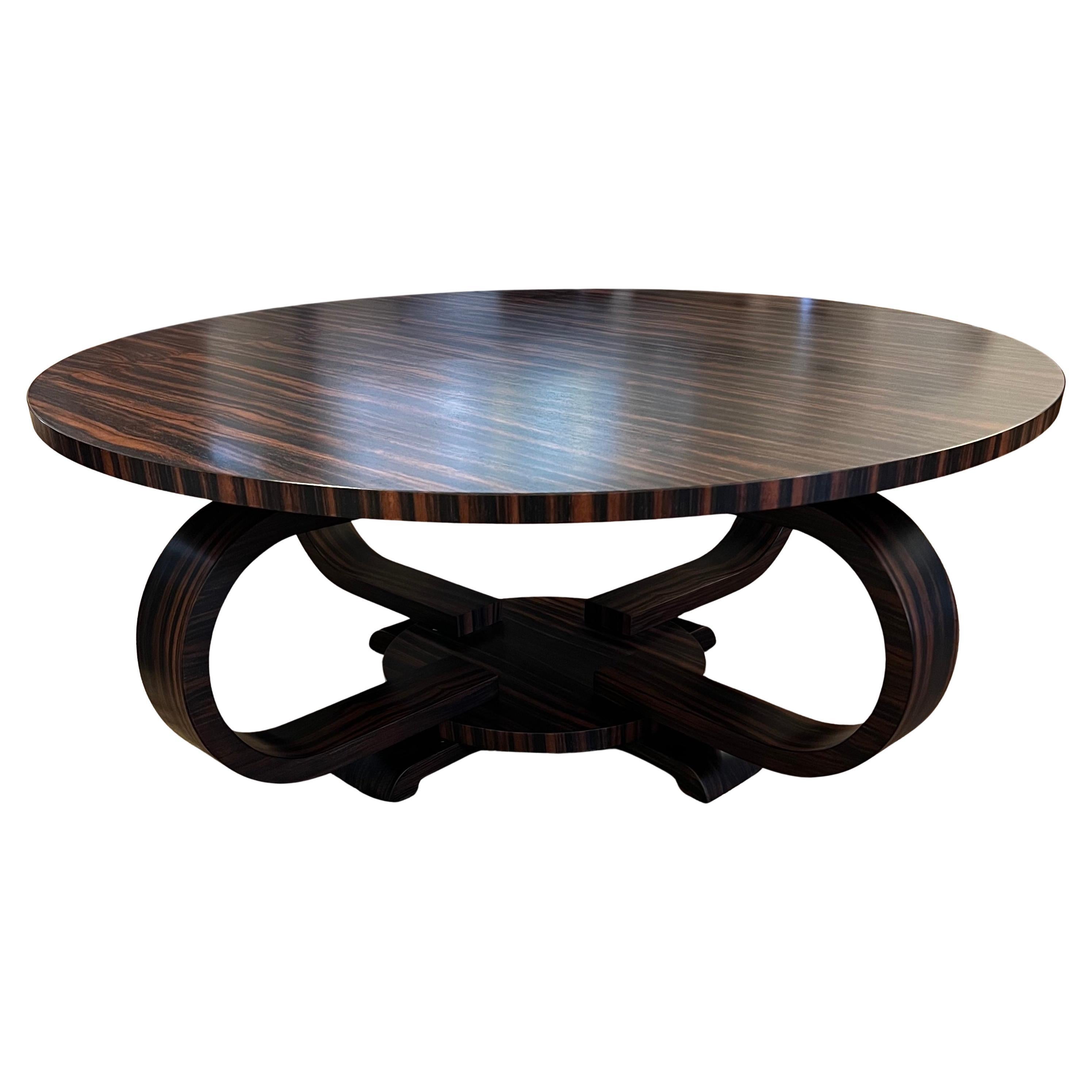 Art Deco French Coffee Table In Macassar For Sale