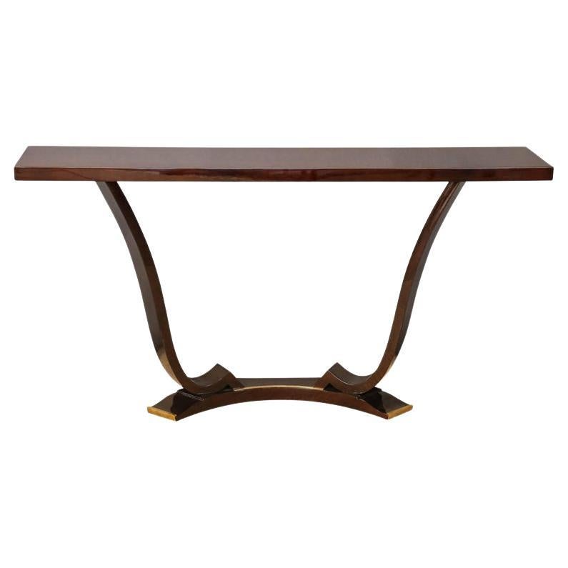 Art Deco French Console in Walnut For Sale