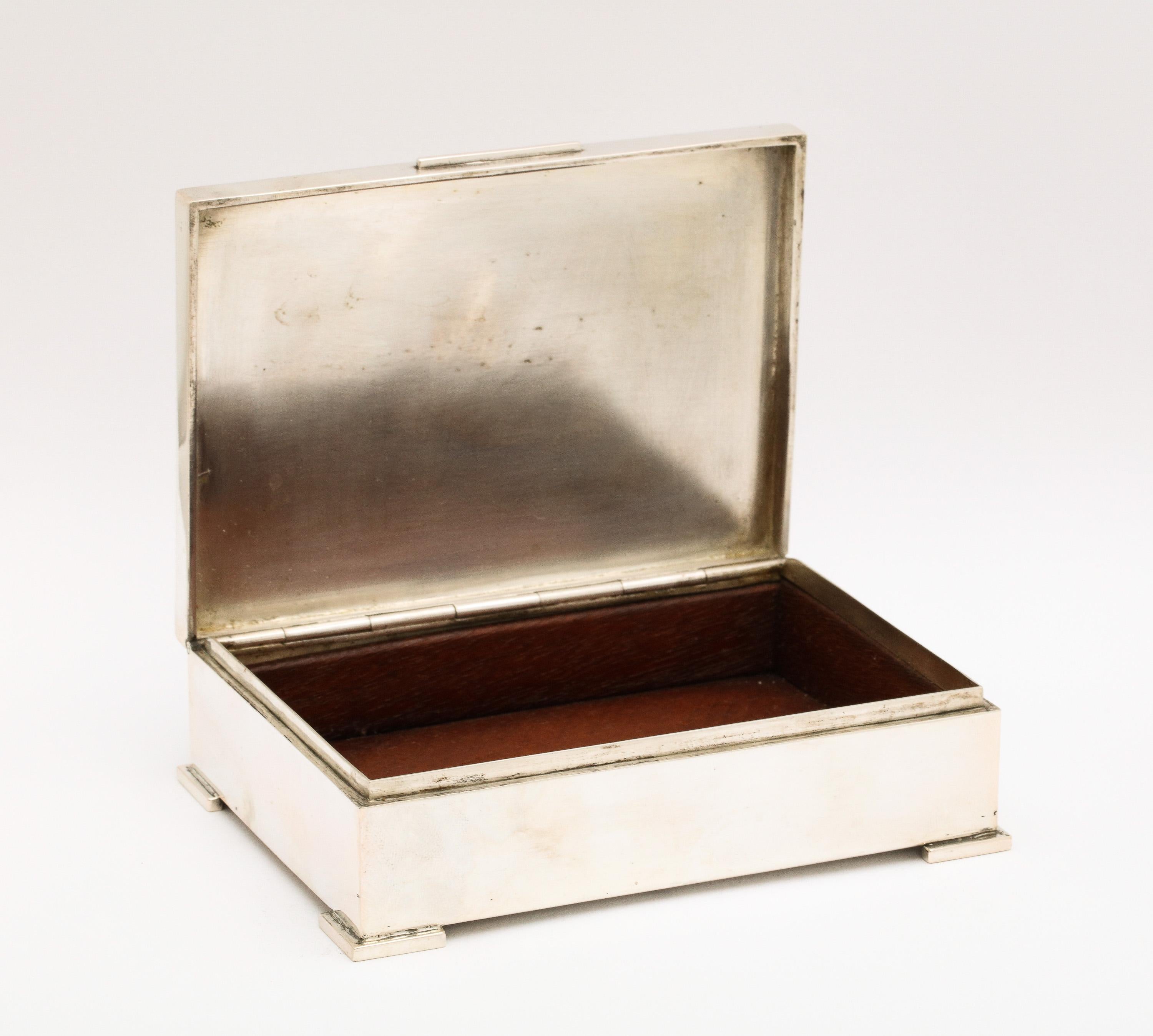 Art Deco French Continental Silver '.800' Footed Table Box 6