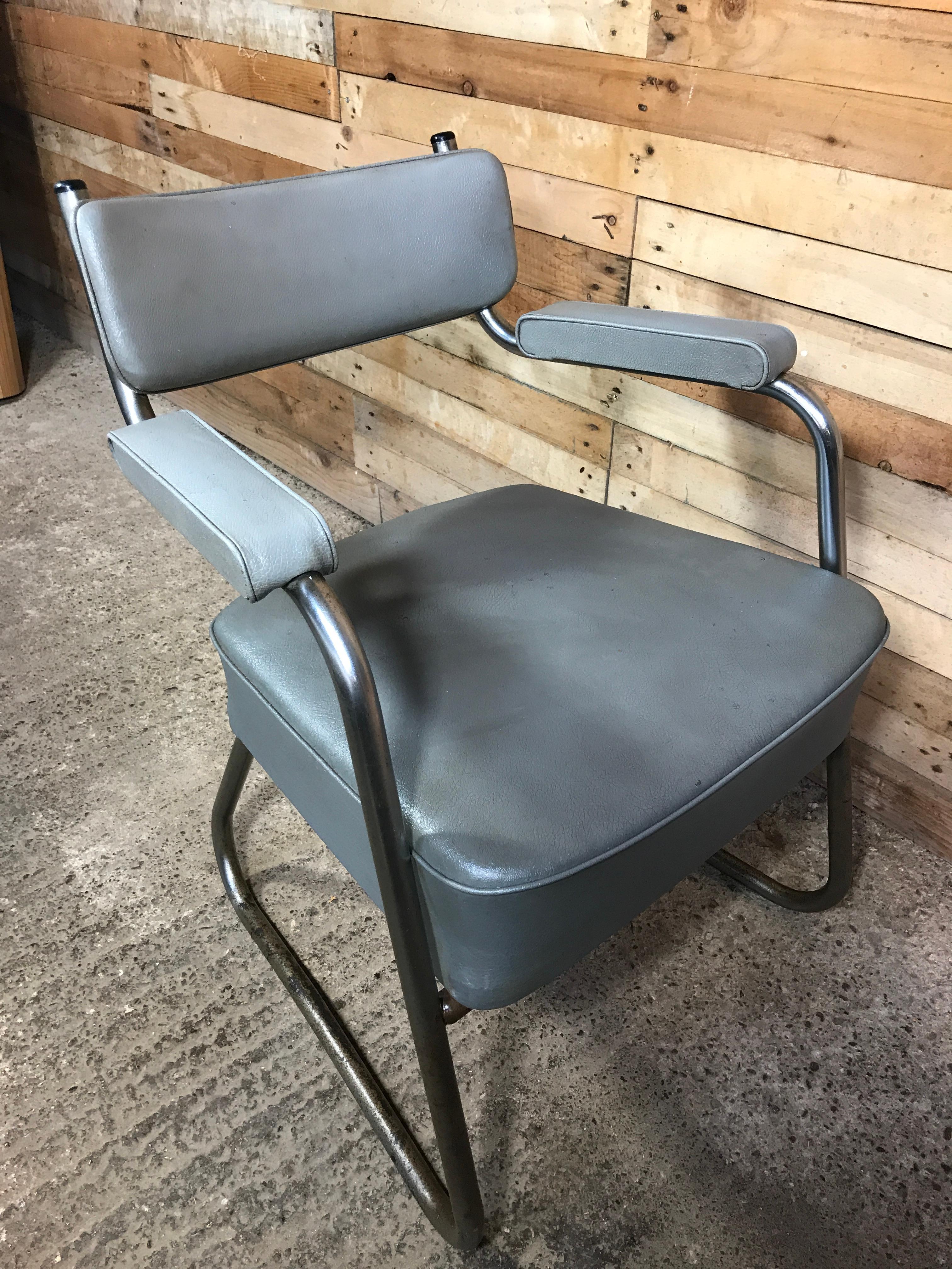 Art Deco French Counter Leave Armchair or Office Chair, 1930 In Good Condition For Sale In Markington, GB