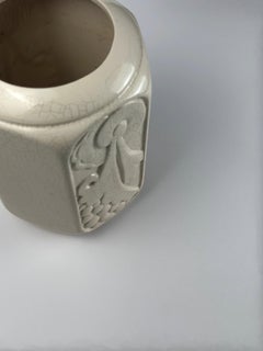 Französische Craquelé-Keramikvase im Art déco-Stil, 1930er Jahre