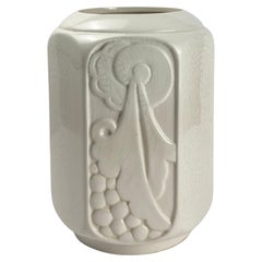 Art Deco French Craquelé Ceramic Vase, 1930s