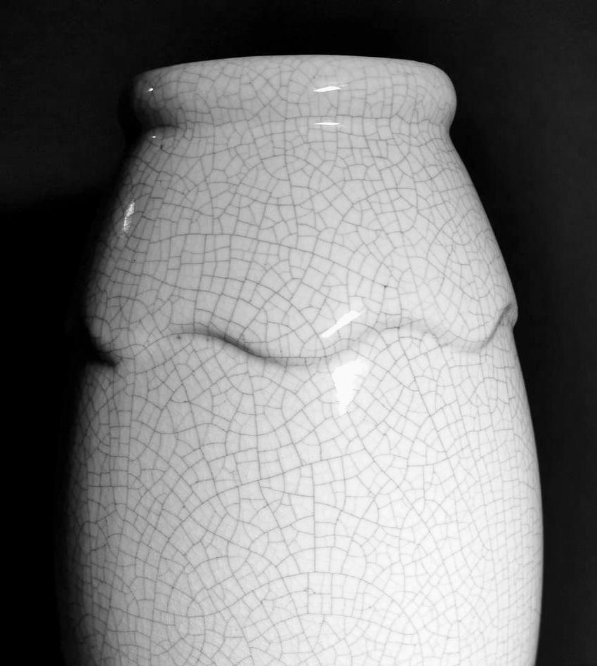 Art Deco French Craquelé Ceramic Vase 1