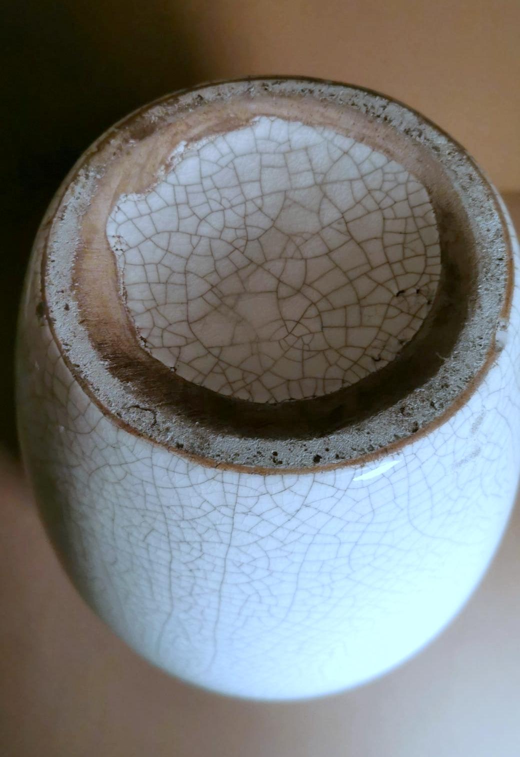 Art Deco French Craquelé Ceramic Vase 3