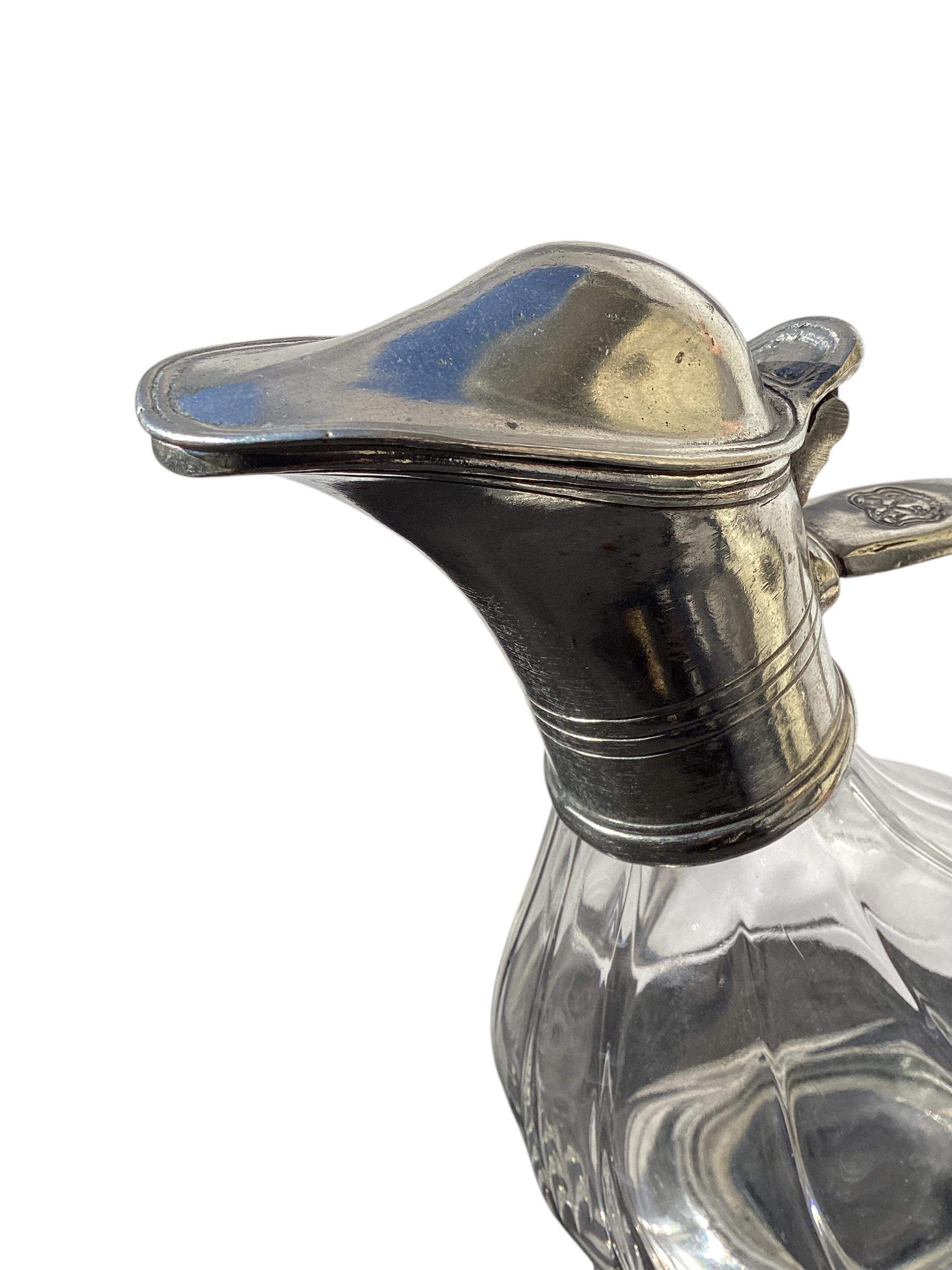 Art Deco French Crystal and Pewter Duck Decanter For Sale 6