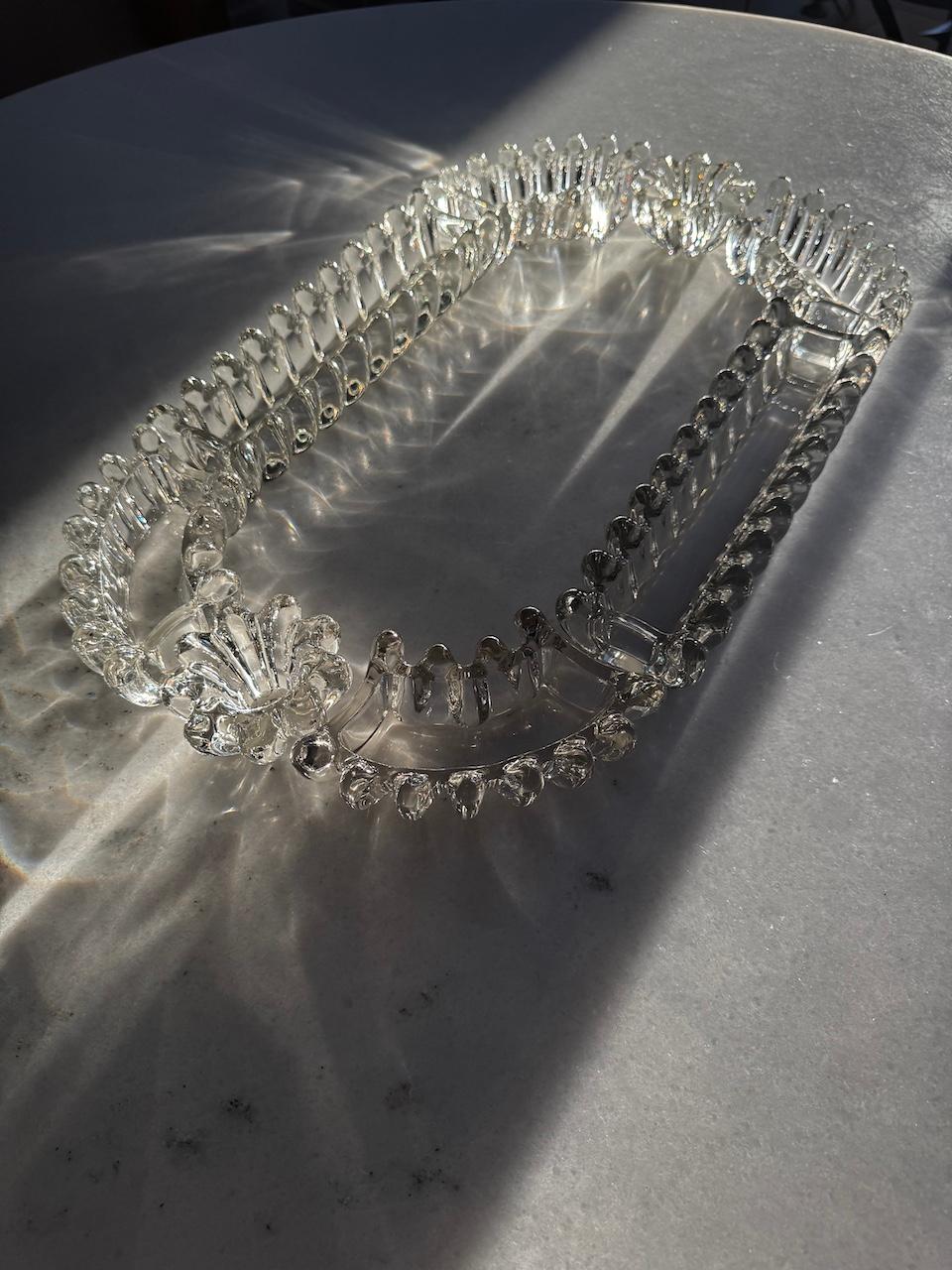 Art Deco French Bayel Crystal Centre Piece 8 Pieces 2 Candle Holders Circa 1925 2