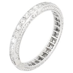 Art Deco French cut diamond platinum eternity band