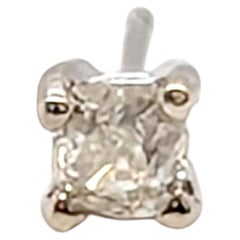 Art Deco French Cut Single Diamond Stud Earring Mined .20ct 1920's
