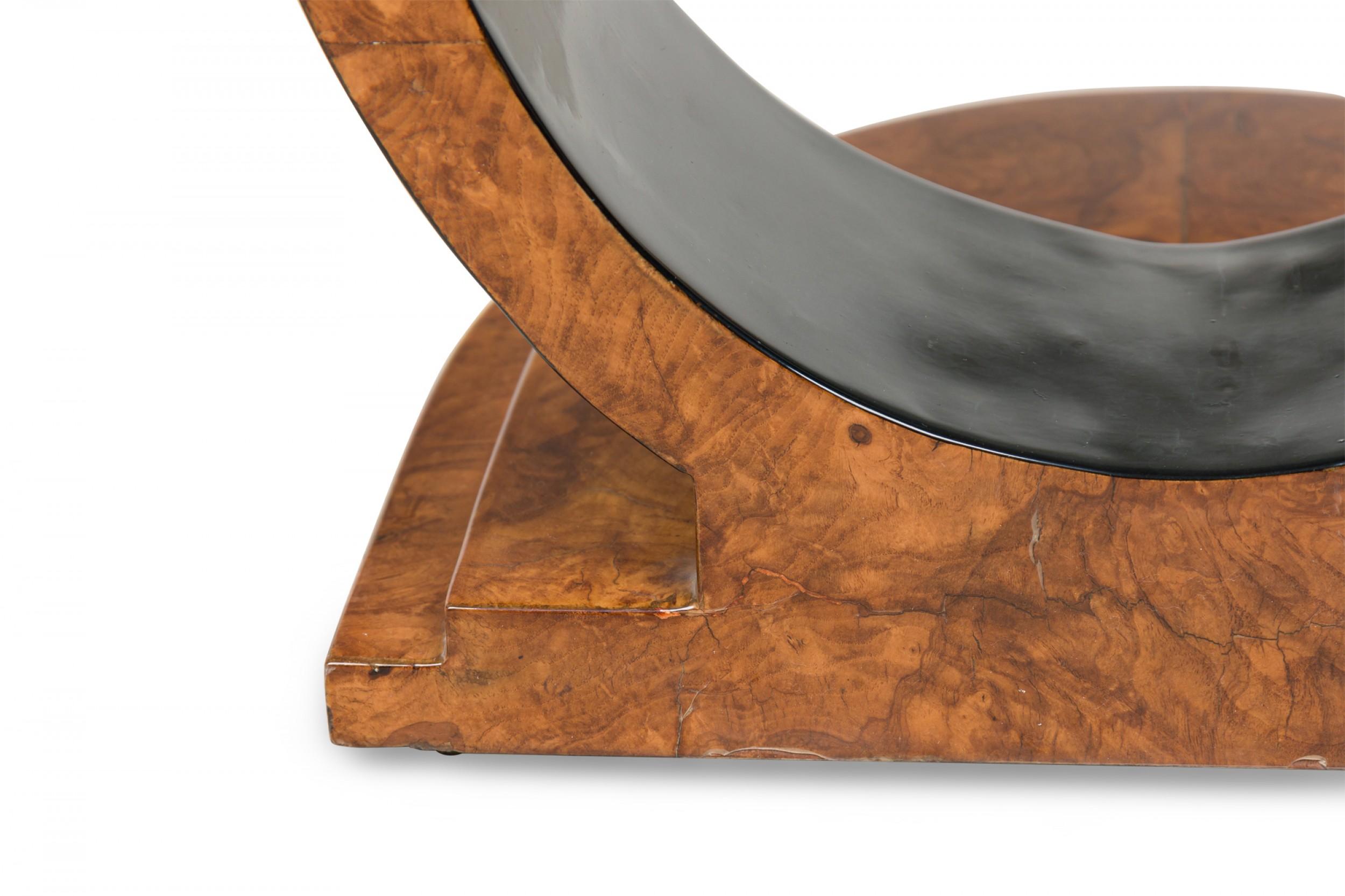Art Deco French Demilune Burl Wood 2-Drawer End / Side Table 9