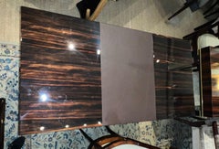 Art Deco French Desk in Macassar with Leather Top Insert