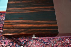 Art Deco French Desk in Macassar Wood with Leather Top Insert