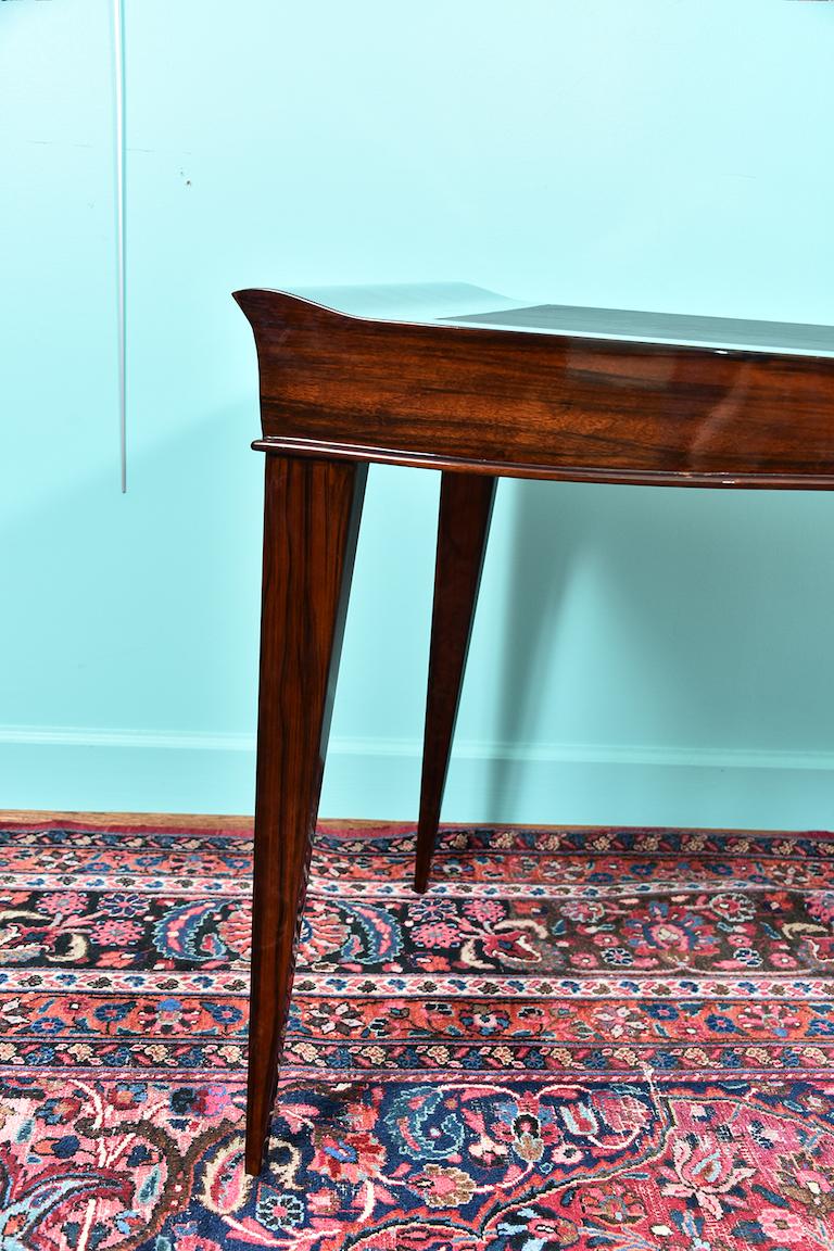 Art Deco French Desk in Walnut with Elevated Corners 1