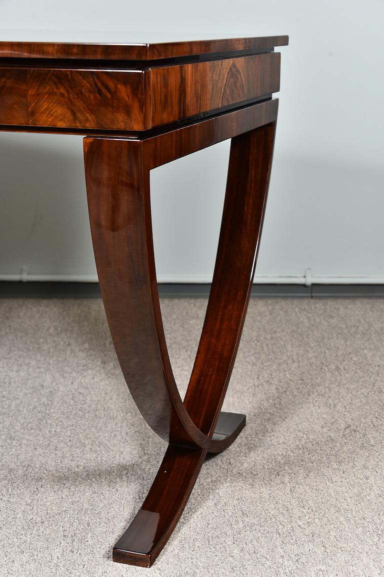 Art Deco French Desk in Walnut with Semi-Circular Legs 6