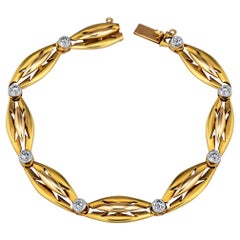 Art Deco French Diamond and Gold Bracelet