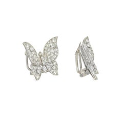Art Deco French diamond butterfly brooches