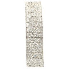 Bracelet Art déco français en platine et diamants