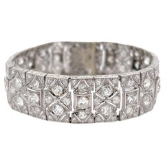 Art Deco French Diamond Platinum Bracelet