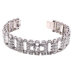 Art Deco French Diamond Platinum Link Bracelet