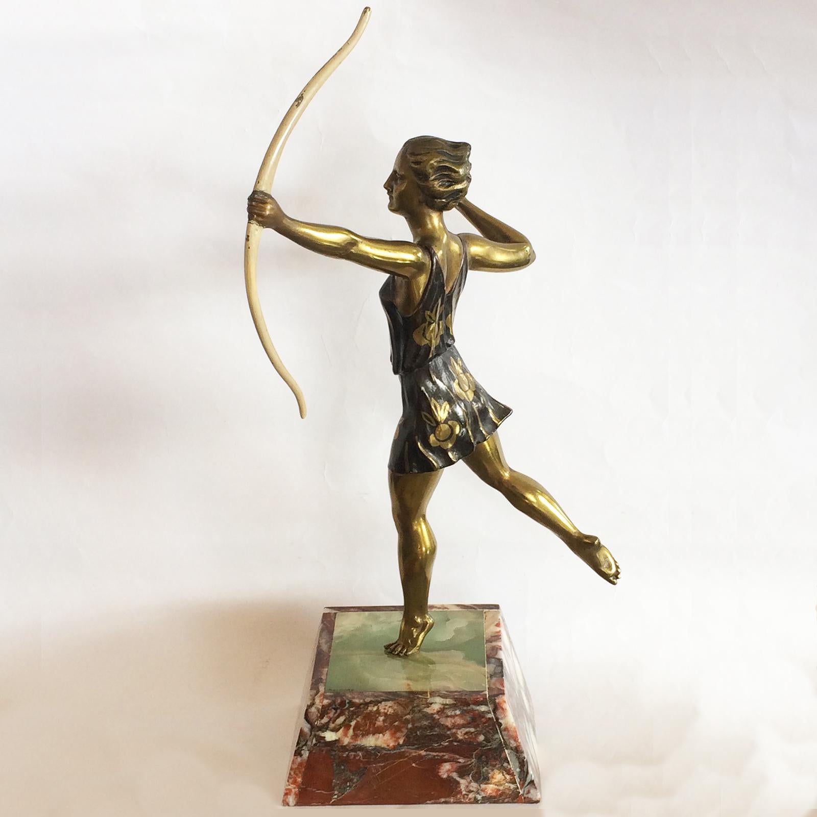 Art Deco French Diana the Huntress Figurine by Molins Balleste For Sale 1